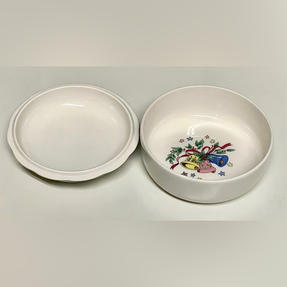 Vintage Discontinued Nikko Christmastime Lidded Candy Dish Trinket Box - Picture 10 of 13